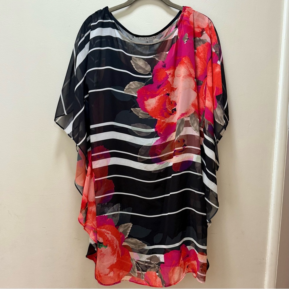 Trina Turk | Floral Flare Stripe | Size 10